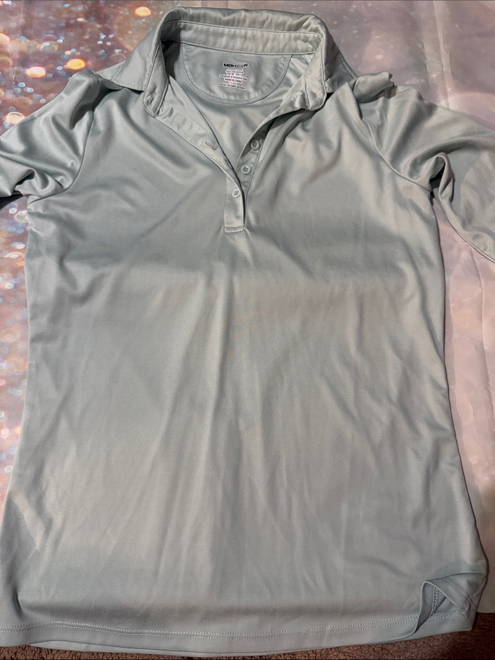 Moheen Women’s Light Gray  cool dri Performance Polo Shirt size medium